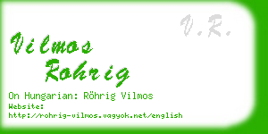 vilmos rohrig business card