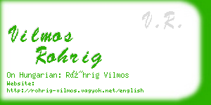 vilmos rohrig business card